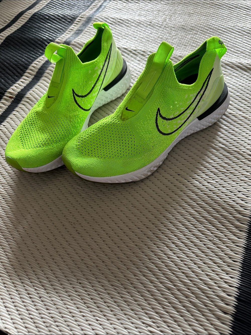 Nike  Neon Green Slip-On Running Sneakers